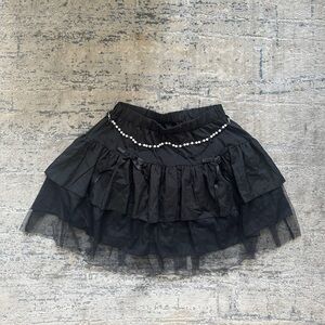 Elegant Black Layered Skirt